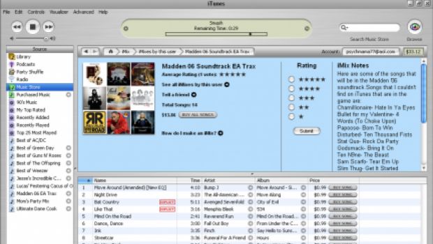 Canzoni dei videogiochi EA su iTunes