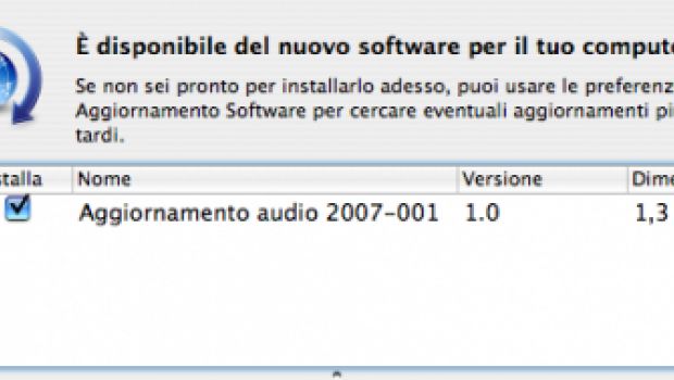 Disponibile Audio Update 2007-001