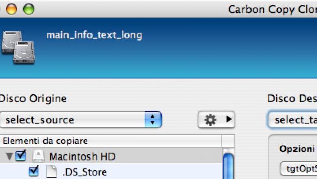 Backup: rilasciato Carbon Copy Cloner 3