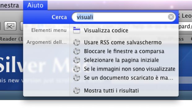 L'Aiuto in Mac OS X Leopard