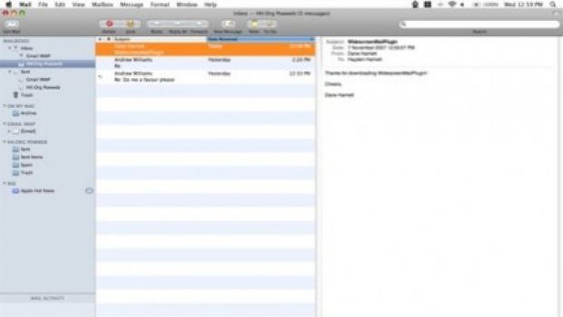 Apple Mail plugin: leggere le email a tutto schermo