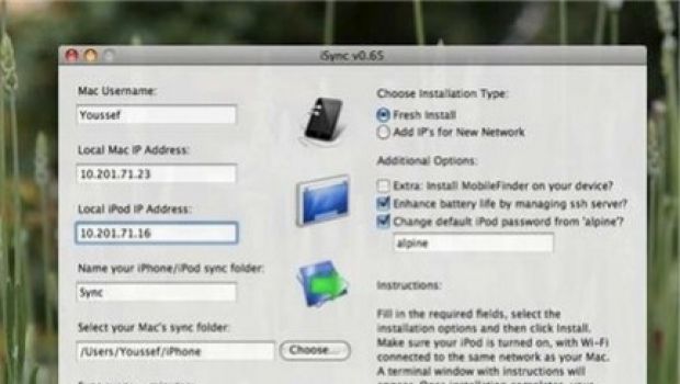 iPhone iSync: sincronizzazione wifi di iPhone/iPod Touch