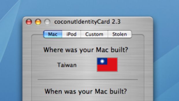 CoconutIdentityCard 2.3: la carta d'identità del tuo mac