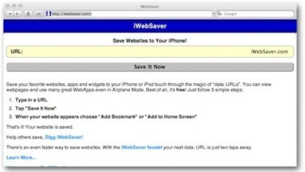 iWebSaver: salvare in locale le pagine Web su iPhone ed iPod Touch