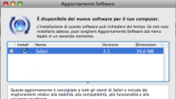 Rilasciato Safari 3.1