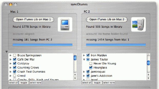 SyncOTunes: sincronizzare le librerie iTunes