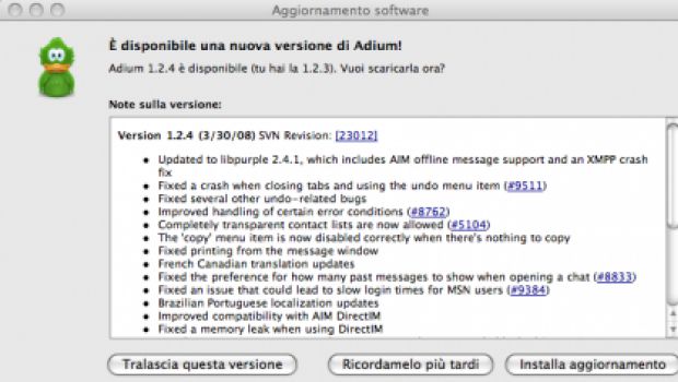 Disponibile Adium versione 1.2.4