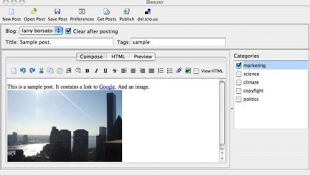 Bleezer: il client di blogging mutlipiattaforma
