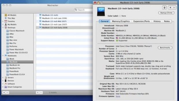MacTracker X: informazioni su tutti i Mac mai prodotti
