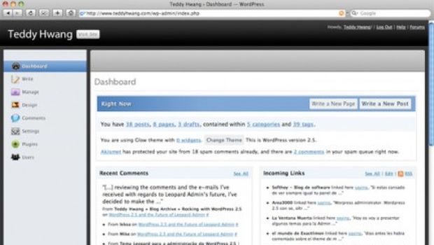 Leopard Admin: gestire WordPress in stile Mac