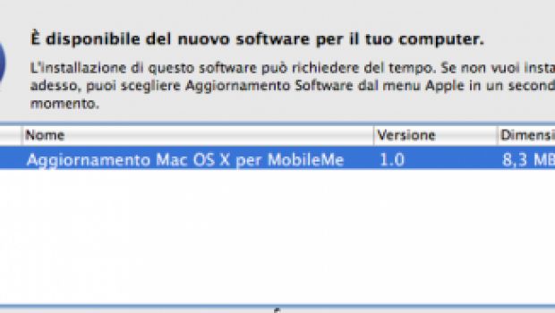 Aggiornamento Mac OS X per MobileMe