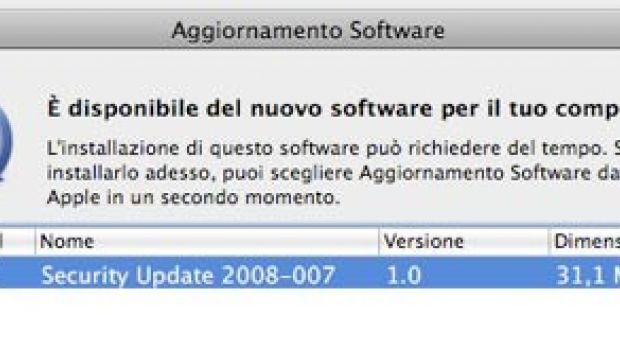 Rilasciato il Security Update 2008-007