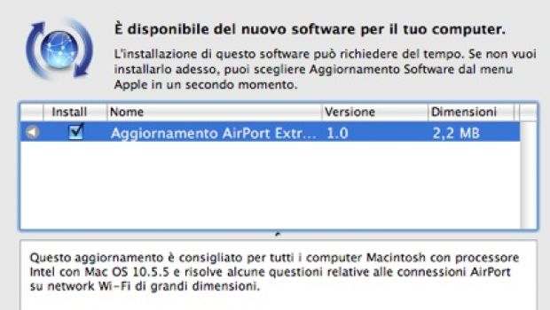 Rilasciato un nuovo aggiornamento per AirPort Extreme