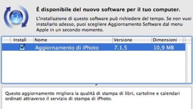 iPhoto aggiornato alla versione 7.1.5