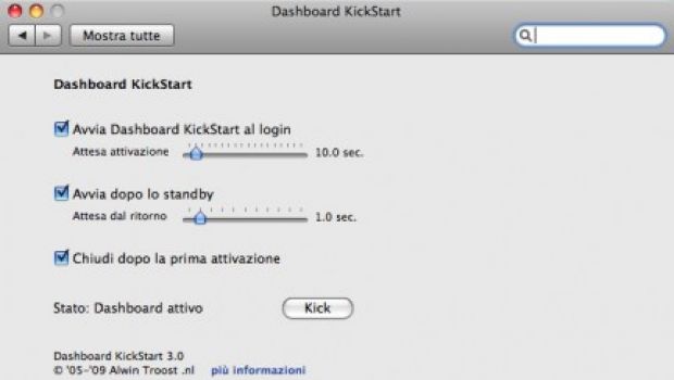 Dashboard KickStart: velocizzare l'avvio dei widget nella Dashboard