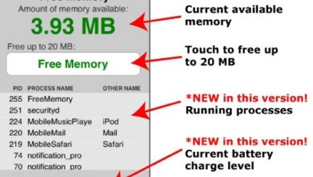 Free Memory: liberare la memoria dell'iPhone senza riavviare