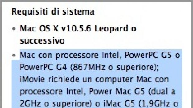 Attenzione alle richieste hardware di iLife '09