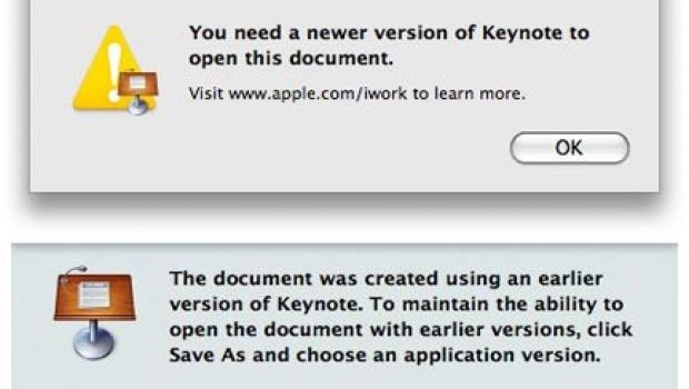 Problemi di compatibilità per iWork'09/08