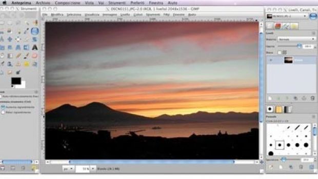 GIMP: nuova interfaccia in stile Leopard