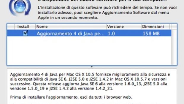 Rilasciato un aggiornamento di Java per Leopard e Tiger