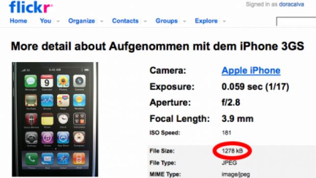 Le prime foto caricate su Flickr da iPhone 3G S e i loro dati EXIF