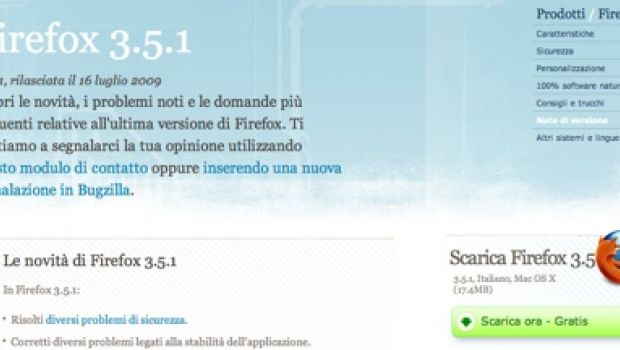 Firefox 3.5.1 risolve i recenti problemi di sicurezza