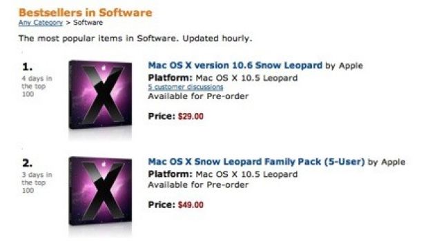 Snow Leopard su Amazon è già un successo