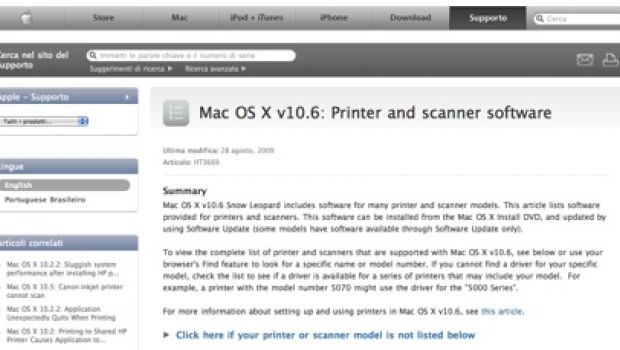 Snow Leopard: le stampanti e gli scanner compatibili