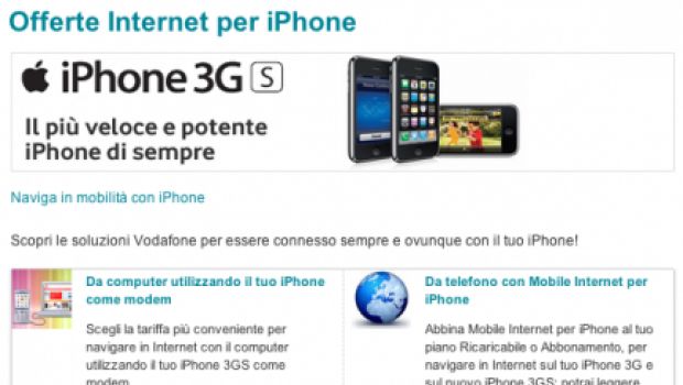 Vodafone e tethering con iPhone: Mobile Internet per iPhone non basta