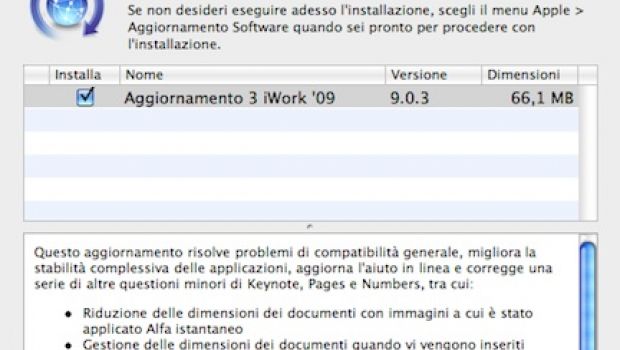 Rilasciato iWork 9.0.3