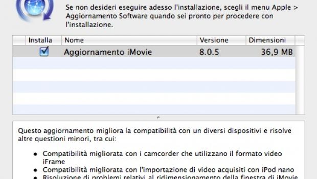 Disponibile iMovie 8.0.5