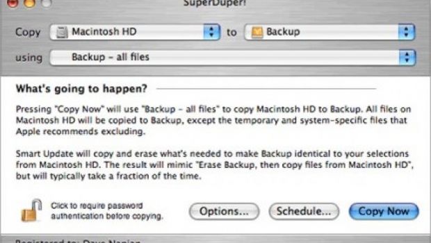 SuperDuper!, un tool per i backup rapido e affidabile