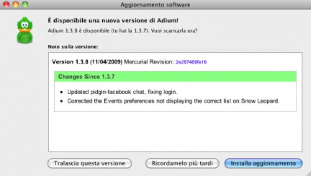 Rilasciato Adium 1.3.8