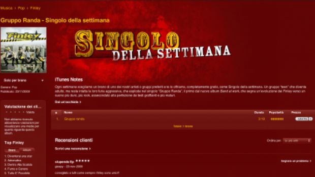 Il singolo della settimana su iTunes: 