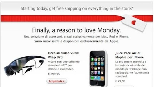 Consegne gratuite fino al 15 Dicembre su Apple Store