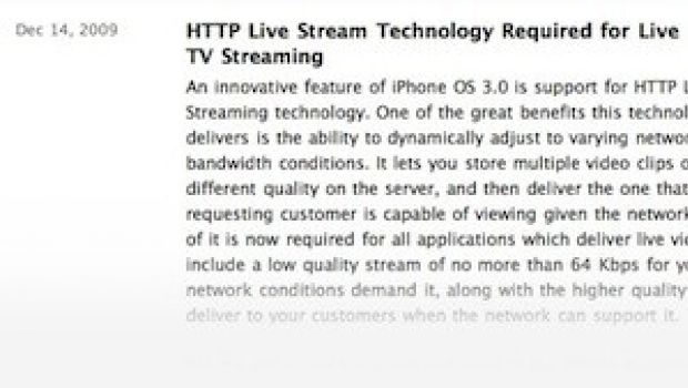 Apple: sì al live streaming, ma su HTTP