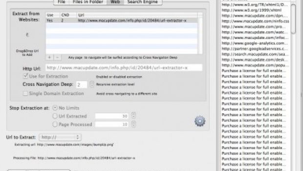 URL Extractor X, estrarre indirizzi email e URL contenuti in una pagina Web, su Google o in un file