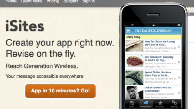iSites crea e pubblica app per iPhone con 25 dollari