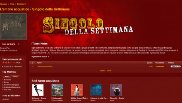 Il singolo della settimana su iTunes: 