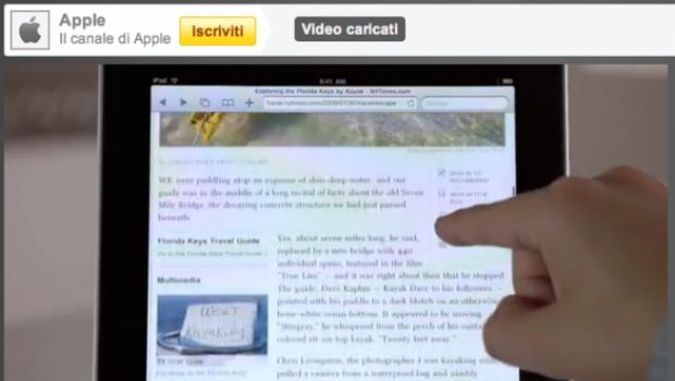 Apple, iPad, gli spot televisivi e i video virali su YouTube