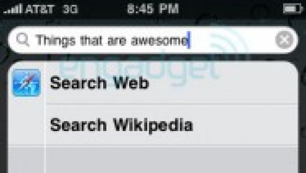 Ricerche anche con Wikipedia in Spotlight di iPhone 4.0