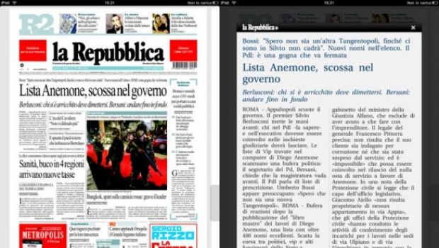 La Repubblica per iPad già disponibile nell'App Store