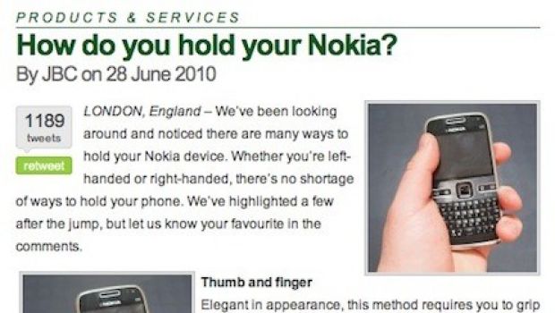 Nokia: i nostri telefoni li impugnate come vi pare