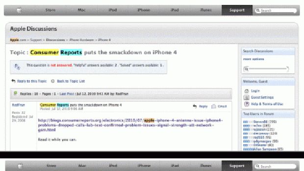 Apple cancella le discussioni su Consumer Reports e iPhone 4