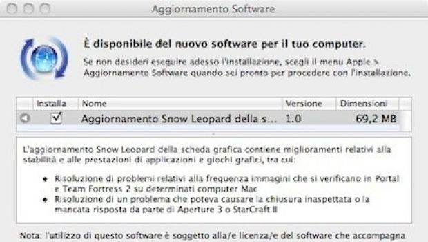 Apple rilascia un aggiornamento grafico per Snow Leopard