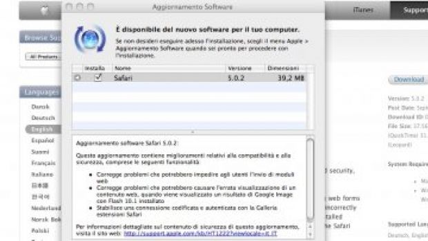 Aggiornamento Safari alla versione 5.0.2