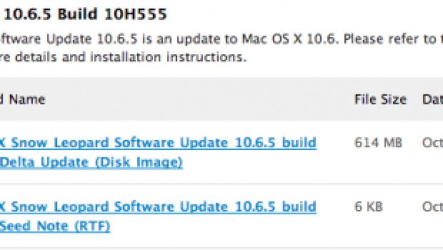 Apple rilascia Mac OS X 10.6.5 build 10H555 agli sviluppatori