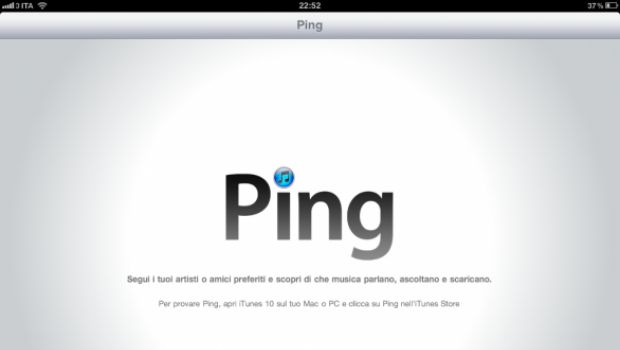 Apple attiva Ping su iPad