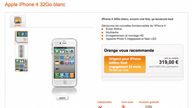 L'iPhone 4 bianco appare nel catalogo di alcuni operatori più caro del modello nero