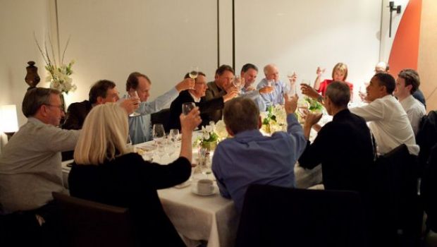 Foto di Steve Jobs alla cena con Barack Obama